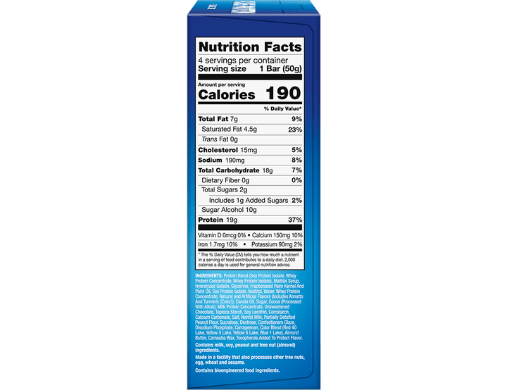 Sundae Cone Protein Bar Box with Nutrition Facts Panel 