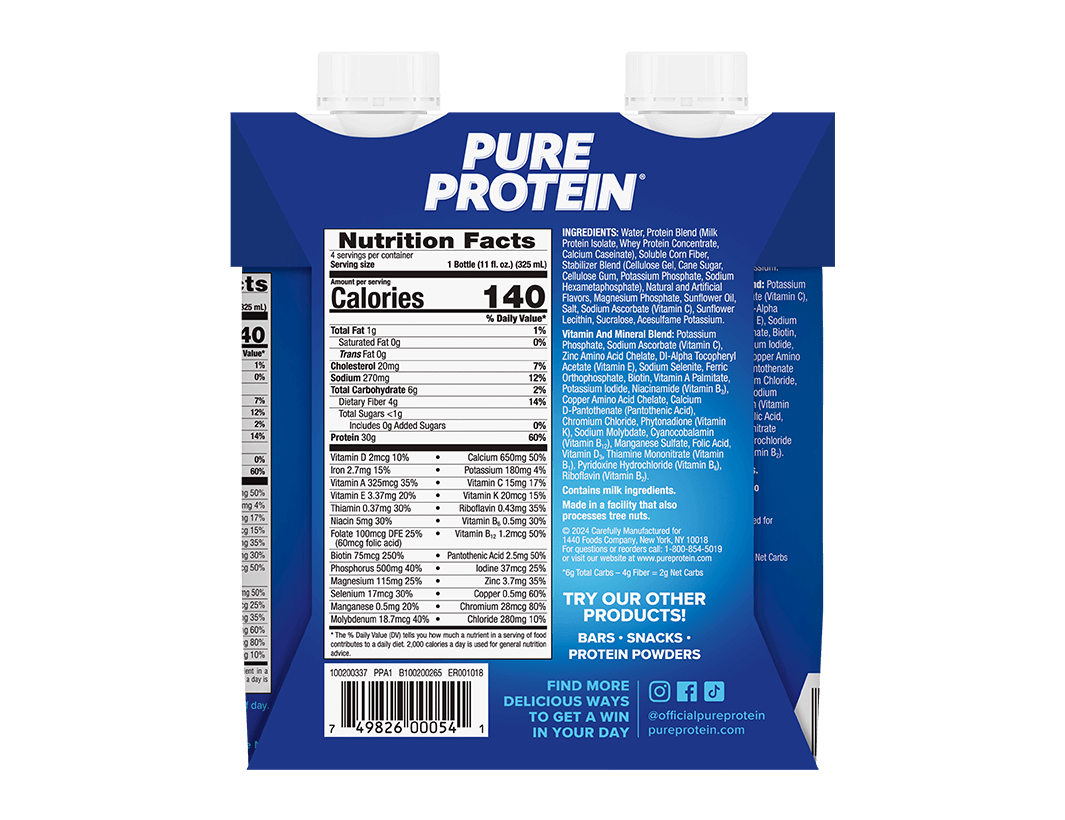 Caramel Churro Complete Protein Shake Nutrition Facts Panel